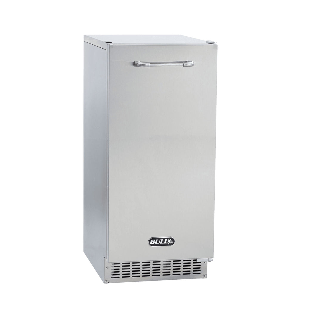 Bull BBQ 62 Lb. 15-Inch Outdoor Rated Gourmet Cube Ice Maker with Gravity Drain - Stainless Steel